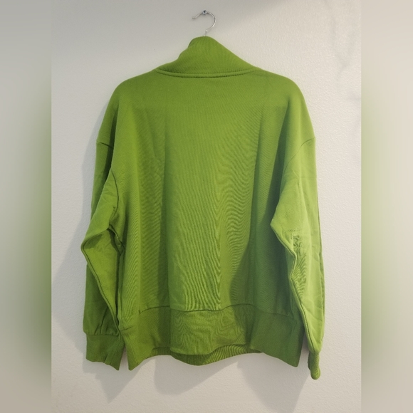 Women's Quarter Zip Sweatshirt - A New Day Green XL - Picture 6 of 7